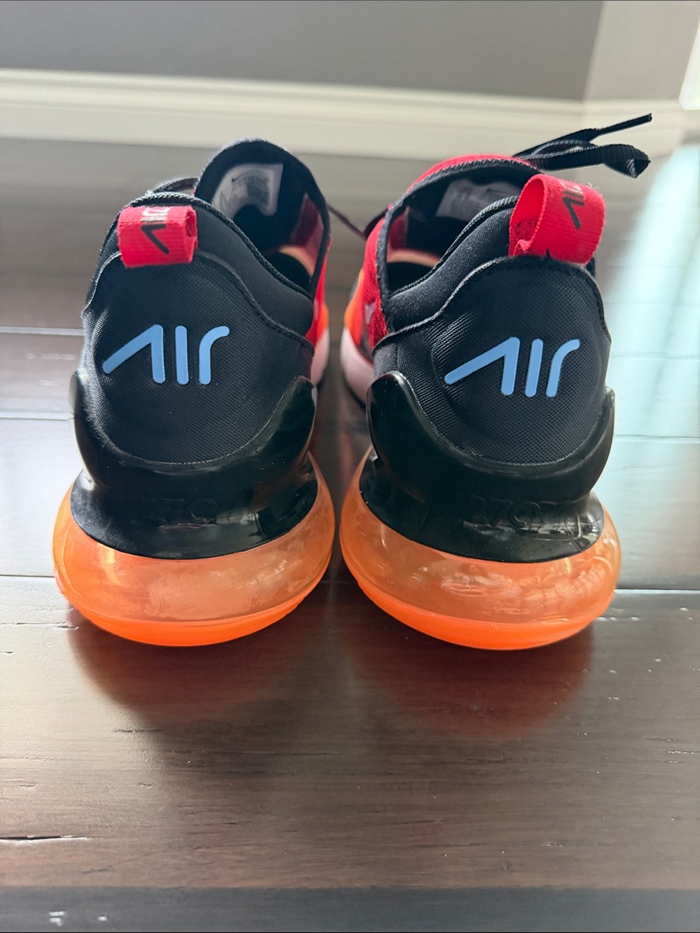 Nike Red and Black Air 270 with Orange Air Unit - Picture 6 of 6